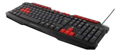 Zdjęcie produktu dla Deltaco Gaming GAM-024UK, Pełnowymiarowy (100%), Przewodowa, USB, Membranowa, QWERTY, Czarny, Pomarańczowy
