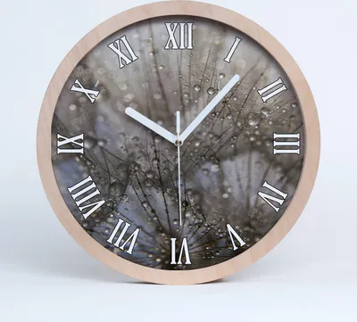 Produktbild von Holzuhr 25fi cm wanduhr - weiße Spitzen - Löwenzahn Samen