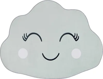 Produktbild von BELIANI Kinderteppich Mintgrün 90 x 120 cm Wolkenmotiv Wolkenform Spielteppich für Kinderzimmer
