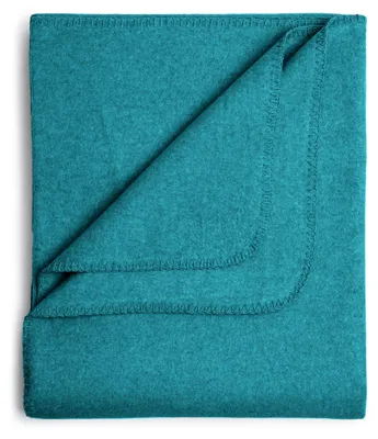 Produktbild von yogabox Flauschige Baumwolldecke - regional hergestellt - petrol 150 x 200 cm