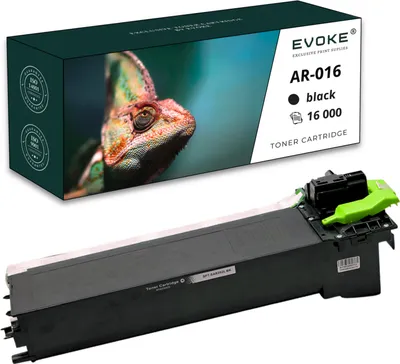 A toner cartridge and its packaging are shown against a white background.