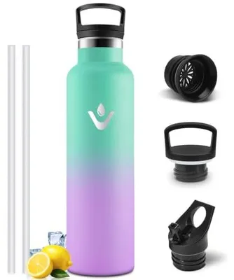 Productafbeelding van Mulbijeo thermosfles, BPA-vrij, 1 liter, roestvrijstalen drinkfles, lekvrij, geïsoleerd