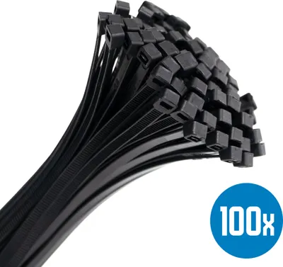Produktbild von DULA Kabelbinder - 530 x 4,8 mm Kabelhalter - Tyraps - Kabelbinder schwarz - 100 Stück