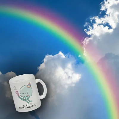 Produktbild von Jelly & Friends Qualle Glas Tasse mit Spruch Kleine Quatschqualle