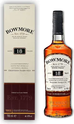 Obrázok produktu pre Bowmore 18-ročná single malt whisky, 43 % obj. 0,7 l