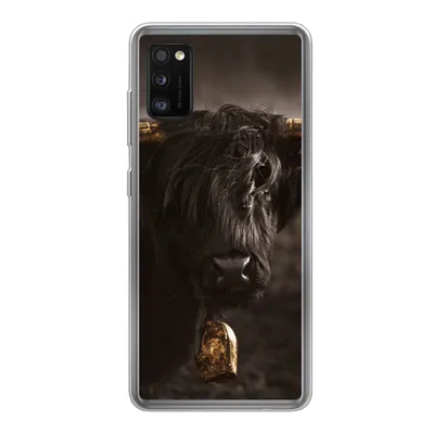 Produktbild von MuchoWow® Handyhülle Schutzhülle Hülle für Samsung Galaxy A41 Schottischer Highlander - Fell - Schwarz Silikon Softcase Handy Hülle - Mobiltelefon