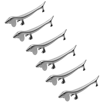 Produktbild von 6er-Set Dackel-Stäbchenhalter – Süße Hunde-Design Tischbesteckhalter aus Zinklegierung, spülmaschinenfest