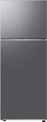 A front view of a freestanding refrigerator.