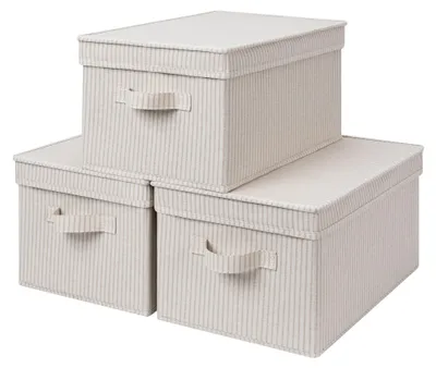 Produktbild von Faltbare Aufbewahrungsboxen mit Deckel, Set aus 3