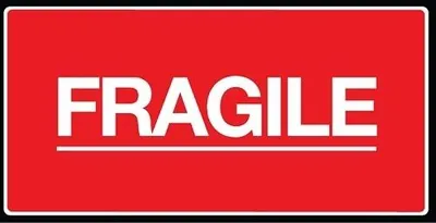 Zdjęcie produktu dla Etykiety OSTRZEGAWCZE FRAGILE Naklejki 10x5cm Rolka 100szt UV KURIER