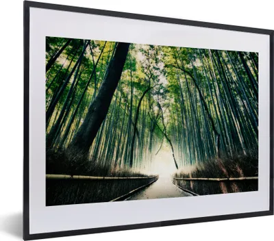 Produktbild von MuchoWow® MuchoWow® Gerahmtes Poster Bambuswald in Arashiyama, Japan 40x30 cm - Poster mit zchwarzem Bilderrahmen - Bilderrahmen - Poster im Rahmen