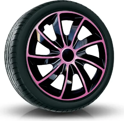 Produktbild von Radkappen Radzierblenden EINZELN (1Stück) 17 Zoll pink/schwarz QUAD Z458430