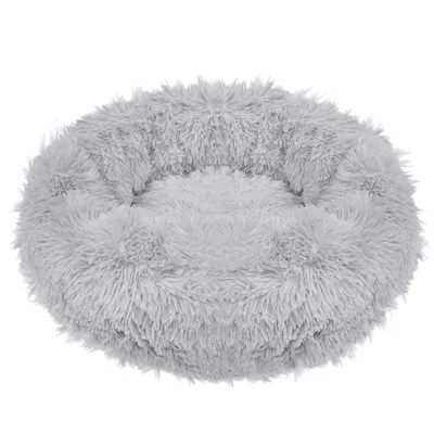 Immagine prodotto di Letto per cani in peluche Letto per gatti Cuscino per cani Cestino per cani Posto letto Ø 110 cm - Grigio