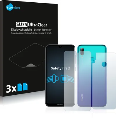 Produktbild von 6x Savvies Schutzfolie für Huawei P smart 2019 (Vorder + Rückseite) Folie Klar
