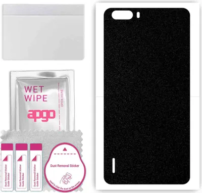 Produktbild von apgo Rückseite Schutzfolie, Skin, kompatibel mit Honor 6 Plus, Hinten Displayschutzfolie aus Vinylfolie, kratzfest, einfache Montage - Mattschwarz