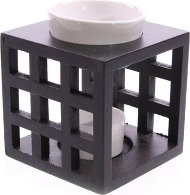 Immagine prodotto di Lampada profumata quadrata in legno - nero