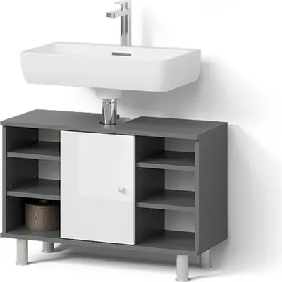 Immagine prodotto di Mobile sottolavabo per bagno Livinity Fucino Bianco lucido 80 x 54 cm, Model 52561