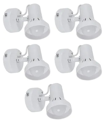 Produktbild von 5er Set Wandleuchten, weiß, Spot schwenkbar, D 8 cm
