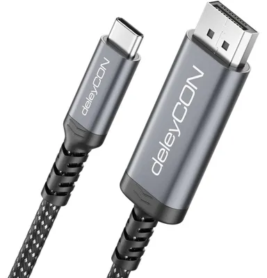 Produktbild von deleyCON 2m USB-C auf DisplayPort Kabel 4K@60Hz 2K@165Hz