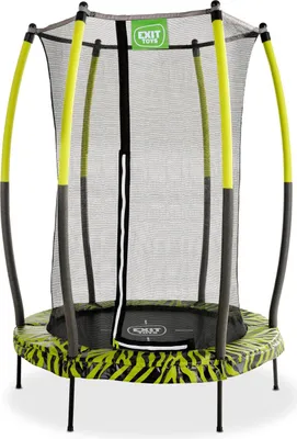 Image de EXIT Tiggy Trampoline ø140cm – avec Filet de sécurité – Rond – Trampoline Enfant – Noir/Vert