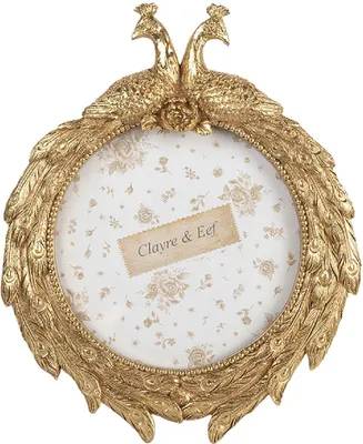 Produktbild von Clayre & Eef Bilderrahmen Ø 13 cm Goldfarbig Kunststoff