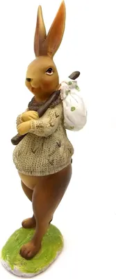 Produktbild von Osterhase Dekohase Hase Oster Deko Tier Figur Osterei Ei Korb Skulptur Statue