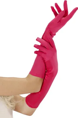 Immagine prodotto di Guanti da donna lunghi accessorio per costume colore fucsia - taglia unica