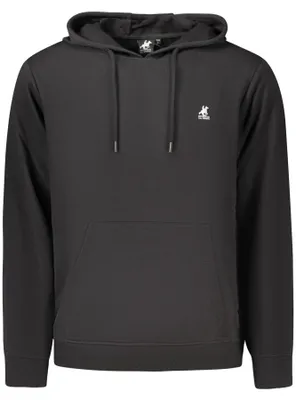 Produktbild von Schwarzes Herren-Kapuzensweatshirt mit Kängurutasche & Print