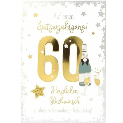 Produktbild von Elegance Klappkarte Grusskarte Geburtstagskarte - Auf einen Spitzenjahrgang! 60