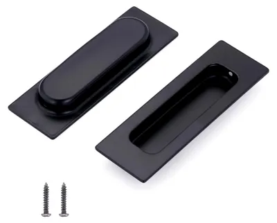 Produktbild von 2 Stück Edelstahl Muschelgriff versteckte Möbelgriffe für Schubladen, Schränke, Türen und Schubladen (Schwarz)