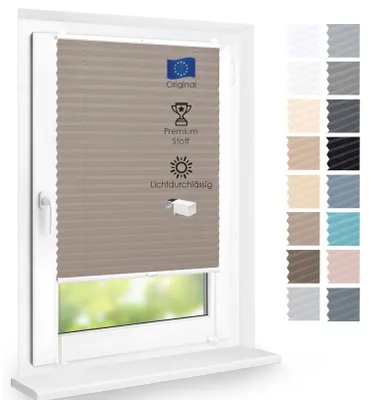 Produktbild von Premium Plissee lichtdurchlässig, Taupe, 105x130