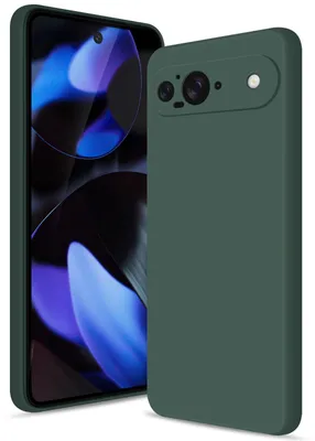 Produktbild von Google Pixel 9 Hülle, Flüssig Silikon Handyhülle Stoßfest Kratzfest Schutzhülle für Google Pixel 9 Grün