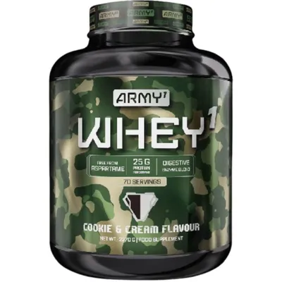 Produktbild von ARMY1 Whey Protein Pulver WPC + Isolate 2270g Cookies & Cream
