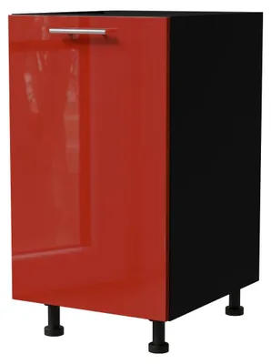 Produktbild von Küchenunterschrank BRERRA 45x82cm lackiert Farbe wählbar BR-D1D/45,RAL 3002 karminrot Hochglanz,schwarz