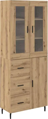 Image de Haut Armoire 2 pcs Chêne artisanal 69,5 x 34 x 180 cm