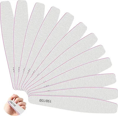Image de set de 12 limes à ongles 150/150 pour ongles en gel et acryliques, lavables