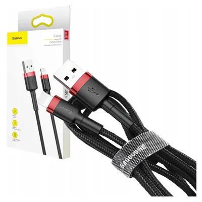 Image de Baseus Cafule USB vers Lightning, 2,4 A, 0,5 m - Rouge/Noir