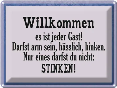 Produktbild von vianmo Blechschild 30x40 cm Willkommen es ist jeder Gast Spruch Zitat