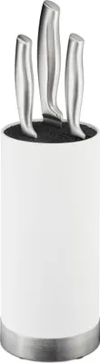 Produktbild von Relaxdays Messerblock rund, Messerhalter unbestückt, universal, Messeraufbewahrung mit Borsten, HxD: 22 x 11 cm, weiß