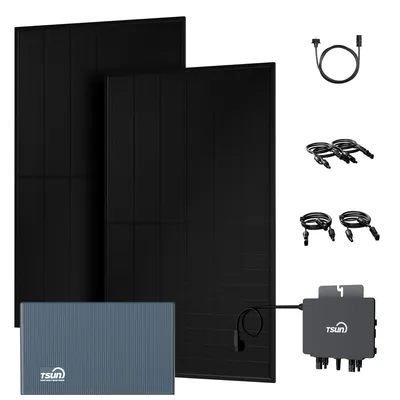 Produktbild von Powerness Balkonkraftwerk Speicher, TSUN DCU2000Lite mit 800W Mikrowechselrichter & SUNPRO 1000W Solarmodule, 2400W PV Input & Dual MPPT (0% MwSt)