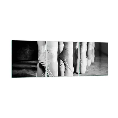 Produktbild von Bilder auf glas - 3 Teile - Ballettschuhe Füße Tanz - 90x30cm - Glasbilder - Wandbilder - Bilder - zum Aufhängen bereit - Wanddekoration aus Glas - Glas Bilder - Wandbild auf Glas - GCA90x30-4222