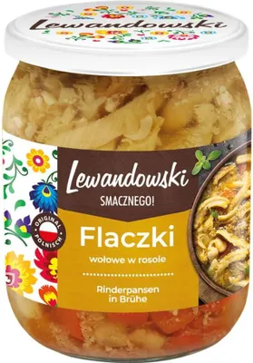 Produktbild von Lewandowski Flaczki Wolowe Rinderpansen in Brühe 500g