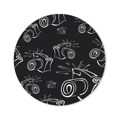 Produktbild von MuchoWow® Mauspad Mousepad Kamera - Muster - Schwarz und Weiß 30x30 cm - Mousepads - Maus Mat - Pad - Mausunterlage - Tischunterlage - Schreibtischmatten