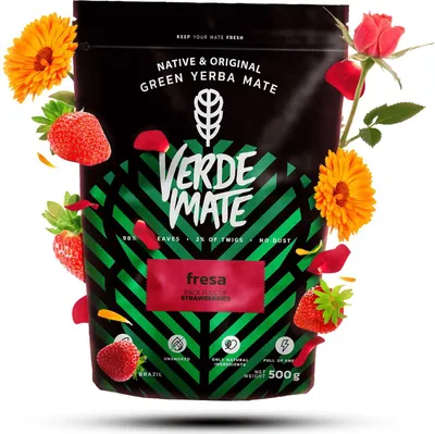 Produktbild von Verde Mate - Mate Tee Fresa 500g - Dicke Blätter 5 mm Luftgetrocknet - Mit Mango, Maracuja - Natürlicher Energiekick - Yerba Mate Brasilien