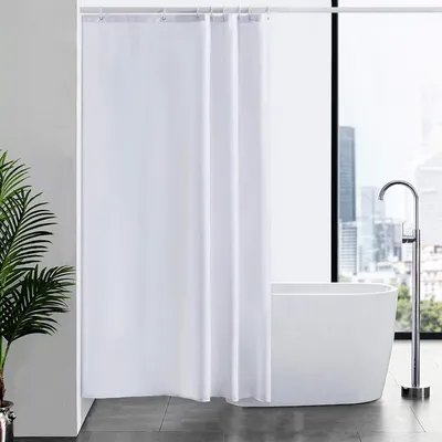Produktbild von Furlinic Duschvorhang Textil Anti-schimmel Wasserdicht Waschbar Weiß 120x200cm