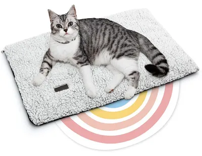 Immagine prodotto di Coperta riscaldante per gatti, 61 x 46 cm, grigio chiaro, imbottitura in PP