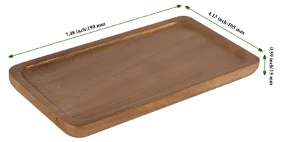 Image de Omgoods - Coffret de 4 petits plateaux en bois, rectangulaires et multifonctionnels
