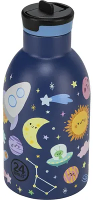 Obrázek produktu pro 24Bottles Space Friends, 330 ml, Denní používání, Tmavě modrá, Polypropylen (PP), Silikon, Nerezová ocel, Dětský, Chlapec/děvče