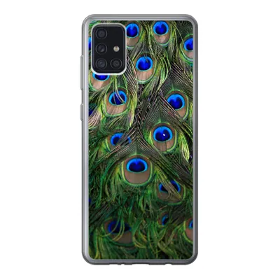 Produktbild von MuchoWow® Handyhülle Schutzhülle Hülle für Samsung Galaxy A52 5G Nahaufnahme von Pfauenfedern Silikon Softcase Handy Hülle - Umschlag