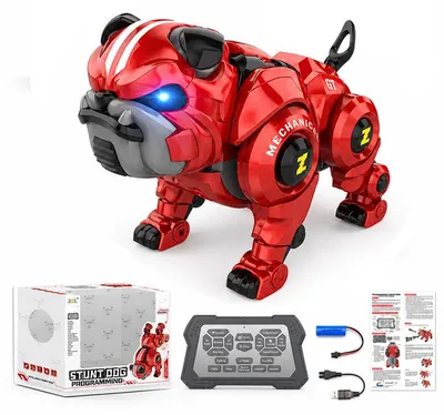 Produktbild von Interaktiver Roboterhund Spielzeug mit Fernbedienung – tanzend & programmierbar – STEM-Lernspielzeug und Roboter-Haustier für Kinder von 6 bis 12 Jahren